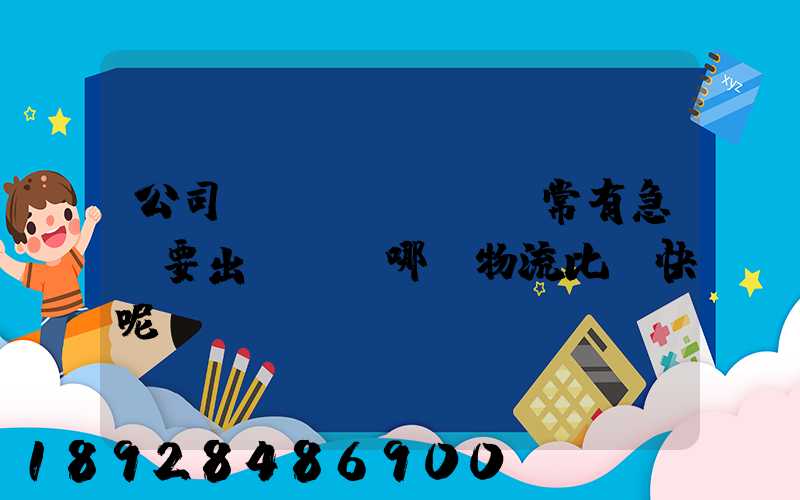 公司經(jīng)常有急貨要出，請問哪個物流比較快呢？